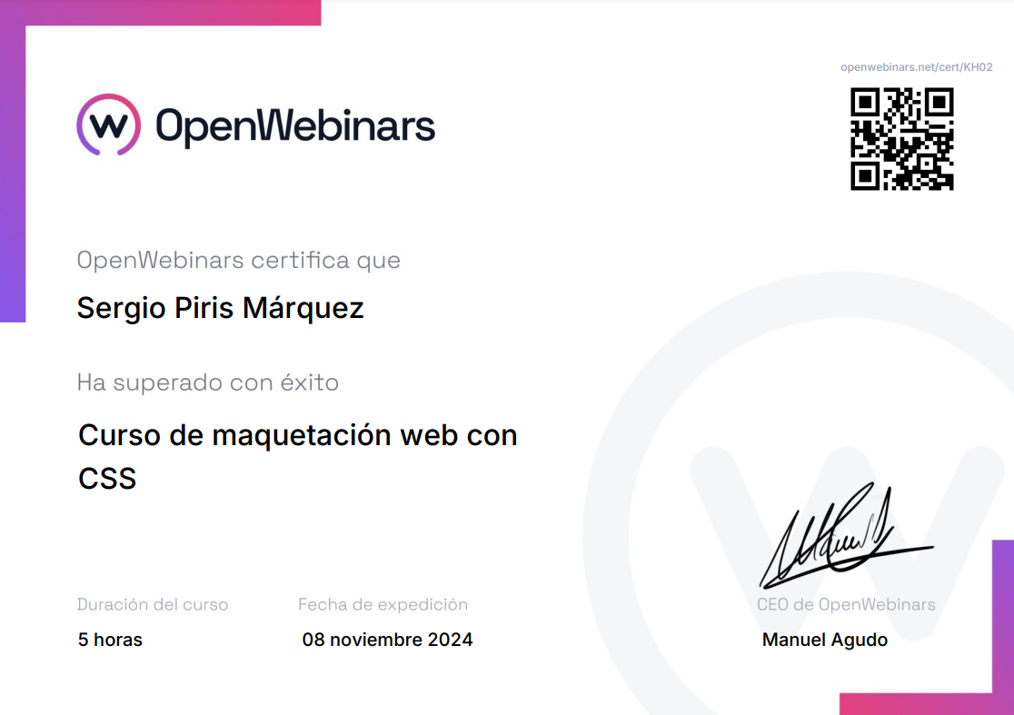 Certificado CSS Layout